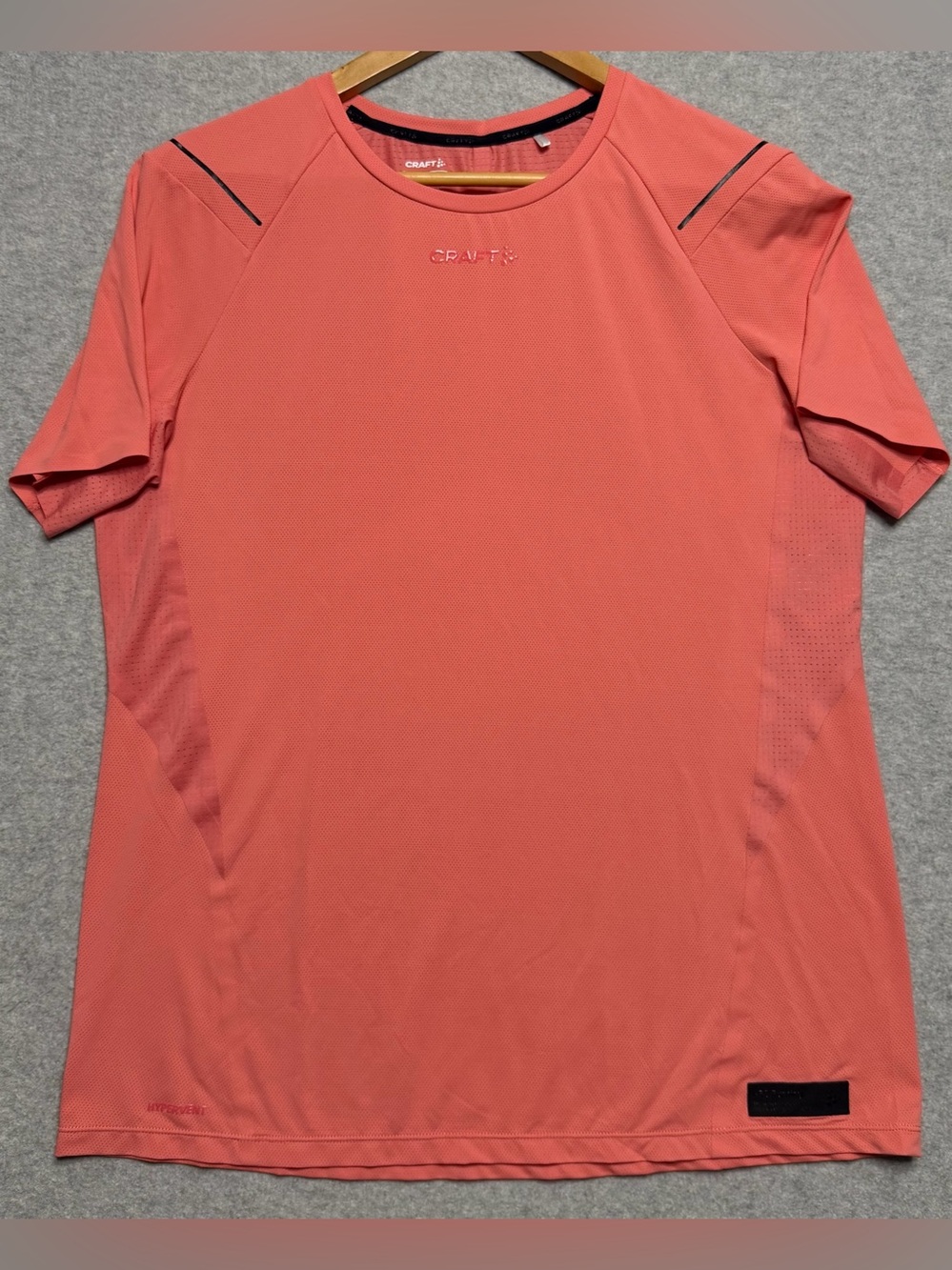 Craft PRO Hypervent Womens Large Running Shirt Coral Performance Mesh Reflective